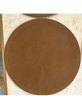 Threshold Tan Round Faux-Leather Placemat